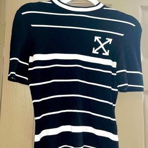 OFF-WHITE Short Sleeve Shirt. Black & White. Size: 38